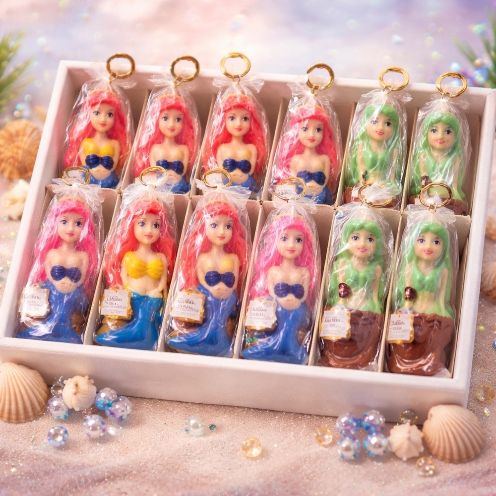 Mermaid Keychain Charm - Assorted Pink & Green Mermaid Accessories